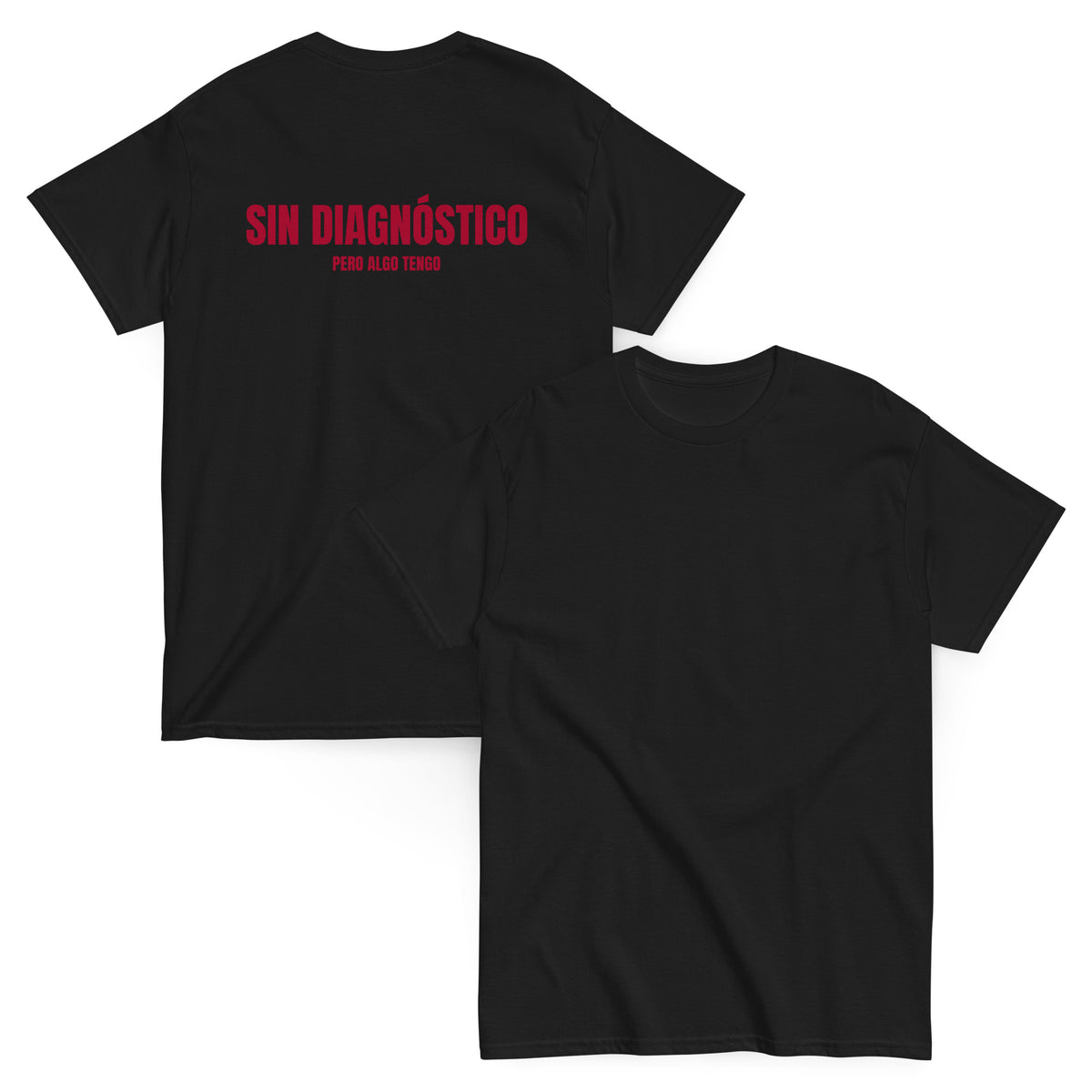 Camiseta Sin Diagnóstico — negro — vista delantera y trasera