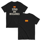 Camiseta Uno de Millones — negro — vista delantera y trasera