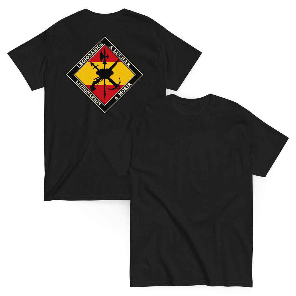 Camiseta Legionarios — negro — vista delantera y trasera