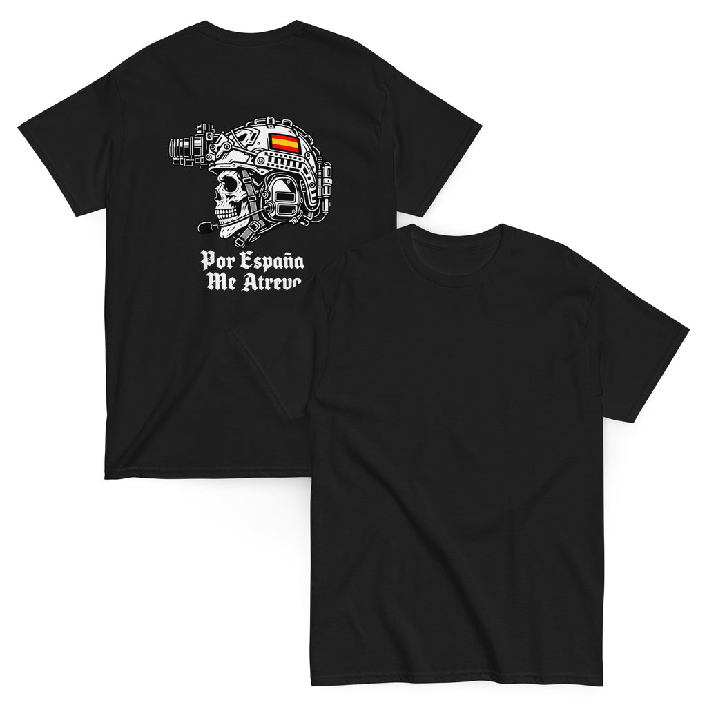 Camiseta Por España Me Atrevo — negro — vista delantera y trasera