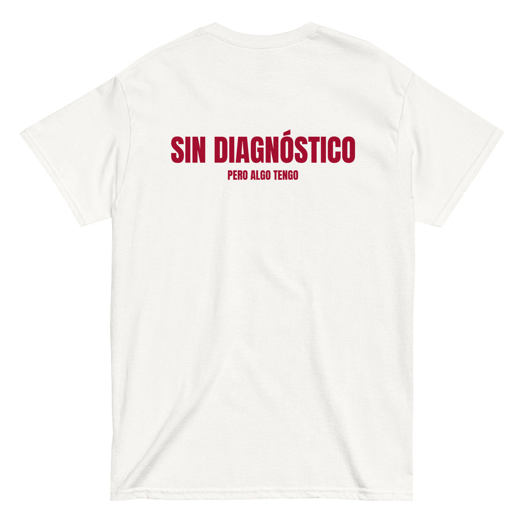 Camiseta Sin Diagnóstico — blanco — vista trasera