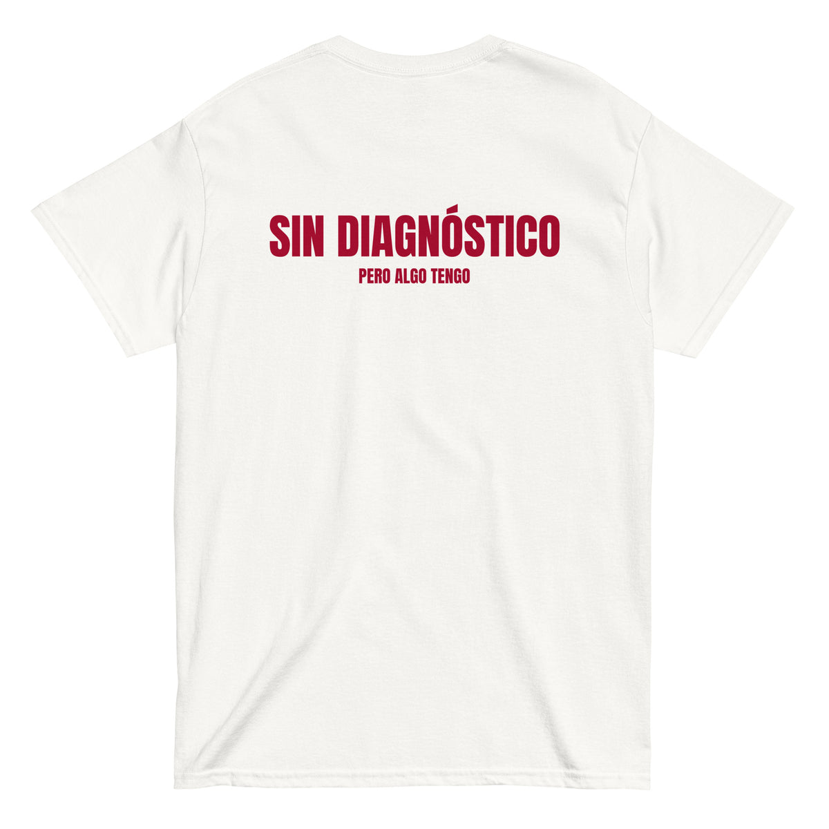 Camiseta Sin Diagnóstico — blanco — vista trasera