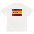 Camiseta Dios Patria Familia — blanco — vista trasera